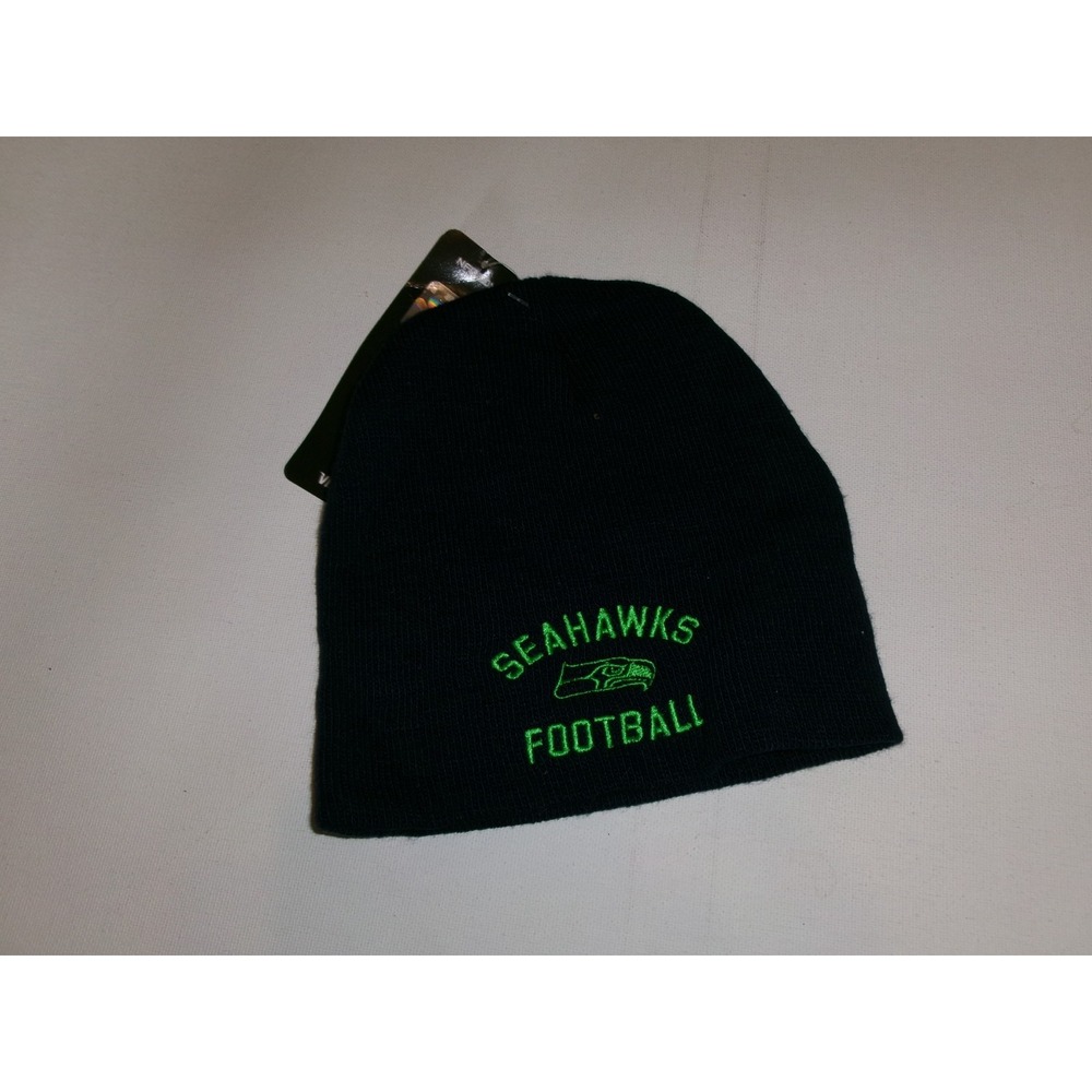 SEAHAWKS KNIT BEANIE TOBOGGAN Y2K 00s HAT CAP VINTAGE DEADSTOCK M6